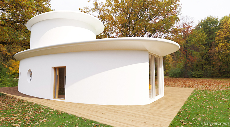 Maison contemporaine ovale unique r�alis�e par Jean-Michel BLIARD
