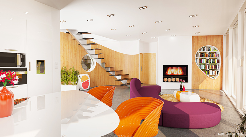 Maison contemporaine ovale unique r�alis�e par Jean-Michel BLIARD