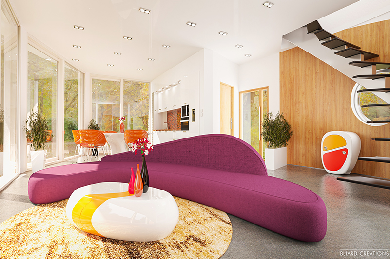 Maison contemporaine ovale unique r�alis�e par Jean-Michel BLIARD