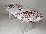 Table en composite � deux pieds