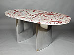 Table en composite � deux pieds