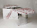 Table en composite � deux pieds