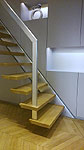 Escalier � limon caisson  lat�ral en aluminium Jean-Michel BLIARD  ,  marches en ch�ne massif